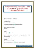 DISCIPLINED AGILE SCRUM MASTER &lpar;DASM&rpar; EXAM QUESTIONS AND ANSWERS 100&percnt; PASS&period;