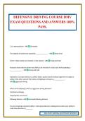 DEFENSIVE DRIVING COURSE&colon; FINAL EXAM QUESTIONS AND ANSWERS 100&percnt; PASS&period;