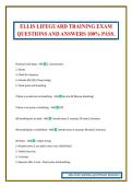ELLIS LIFEGUARD TRAINING EXAM QUESTIONS AND ANSWERS 100&percnt; PASS&period;
