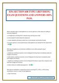 EPA SECTION 608 TYPE I &lpar;REVISION&rpar; EXAM QUESTIONS AND ANSWERS 100&percnt; PASS&period;