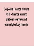 Corporate Finance Institute CFI Finance Learning Platform Overview and Exam Style Study Material 2025&sol; 2026