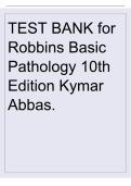 Test Bank for Robbins Basic Pathology &lpar;10th Edition&rpar; by Kumar & Abbas &vert; Complete Questions & Answers &vert; Chapters 1&ndash;24