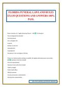 FLORIDA FUNERAL LAWS AND RULES EXAM QUESTIONS AND ANSWERS 100&percnt; PASS&period;