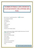 FLORIDA FUNERAL LAWS AND RULES EXAM QUESTIONS AND ANSWERS 100&percnt; PASS&period;