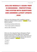 ACQ 202 MODULE 3 EXAM&colon; PART  III DESIGNING - PROTOTYPING  THE SYSTEM WITH QUESTIONS  AND ANSWERS LATEST UPDATE  2026