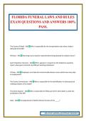FLORIDA FUNERAL LAWS AND RULES EXAM QUESTIONS AND ANSWERS 100&percnt; PASS&period;