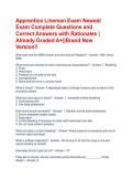 Apprentice Lineman Exam Newest Exam Complete Questions and Correct Answers with Rationales &vert; Already Graded A&plus;&vert;&vert;Brand New Version&excl;&excl;