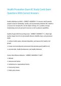 Health Promotion Exam -1 Study Cards Exam Questions With Correct Answers&period;