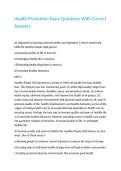 Health Promotion Exam Questions With Correct Answers