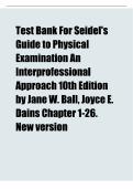 Test Bank for Seidel's Guide to Physical Examination&colon; An Interprofessional Approach 10th Edition by Jane W&period; Ball & Joyce E&period; Dains &vert; All 26 Chapters &vert; Verified Questions and Answers &vert; Updated 2026&sol;2027