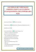 NAN MCKAY HCV SPECIALIST CERTIFICATION CALCULATIONS&period; EXAM QUESTIONS AND ANSWERS 100&percnt; PASS&period;