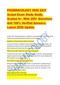 PHARMACOLOGY HESI EXIT  Actual Exam Study Guide&period;  Graded A&plus;&period; With 250&plus; Questions  And 100&percnt; Verified Answers&period;  Latest 2026 Update 