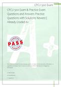 CPCU 500 Exam & Practice Exam  Questions and Answers Practice  Questions with Solutions Newest &vert;  Already Graded A&plus; 