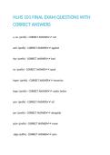 HLHS 101 FINAL EXAM QUESTIONS WITH CORRECT ANSWERS 
