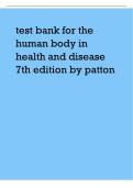 Test Bank for The Human Body in Health & Disease 7th Edition by Kevin T&period; Patton&comma; PhD & Gary A&period; Thibodeau&comma; PhD &ndash; Complete MCQs with Answers &vert; All Chapters Covered 