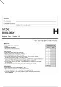 2025 AQA Triple Biology H Paper 1 MARK SCHEME