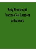 Body Structure and Functions Test Questions and Answers 2025&sol; 2026