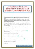 LAT TRAINING MANUAL&colon; UNIT 1 REVIEW EXAM &lpar;LAT 01-04&rpar;&period; EXAM QUESTIONS AND ANSWERS 100&percnt; PASS&period;