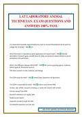 LAT LABORATORY ANIMAL TECHNICIAN&period; EXAM QUESTIONS AND ANSWERS 100&percnt; PASS&period;