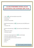 LEAR 45 MEMORY ITEMS&period; EXAM QUESTIONS AND ANSWERS 100&percnt; PASS&period;