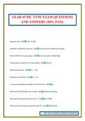 LEAR 45 PIC TYPE EXAM QUESTIONS AND ANSWERS 100&percnt; PASS&period;