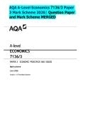 AQA A-Level Economics 7136&sol;3 Paper 3 Mark Scheme 2026&vert; Question Paper and Mark Scheme MERGED 