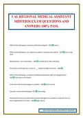 CAL REGIONAL MEDICAL ASSISTANT MIDTERM EXAM QUESTIONS AND ANSWERS 100&percnt; PASS&period;