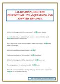 CAL REGIONAL MIDTERM PHLEBOTOMY&period; EXAM QUESTIONS AND ANSWERS 100&percnt; PASS&period;
