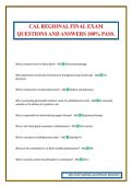 CAL REGIONAL FINAL EXAM QUESTIONS AND ANSWERS 100&percnt; PASS&period;