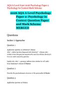2026 AQA A Level Psychology Paper 2&colon; Psychology in Context Question Paper and Mark Scheme MERGED