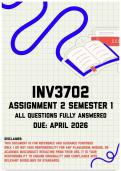 INV3702 Assignment 2 Semester 1 Memo &vert; Due April 2026