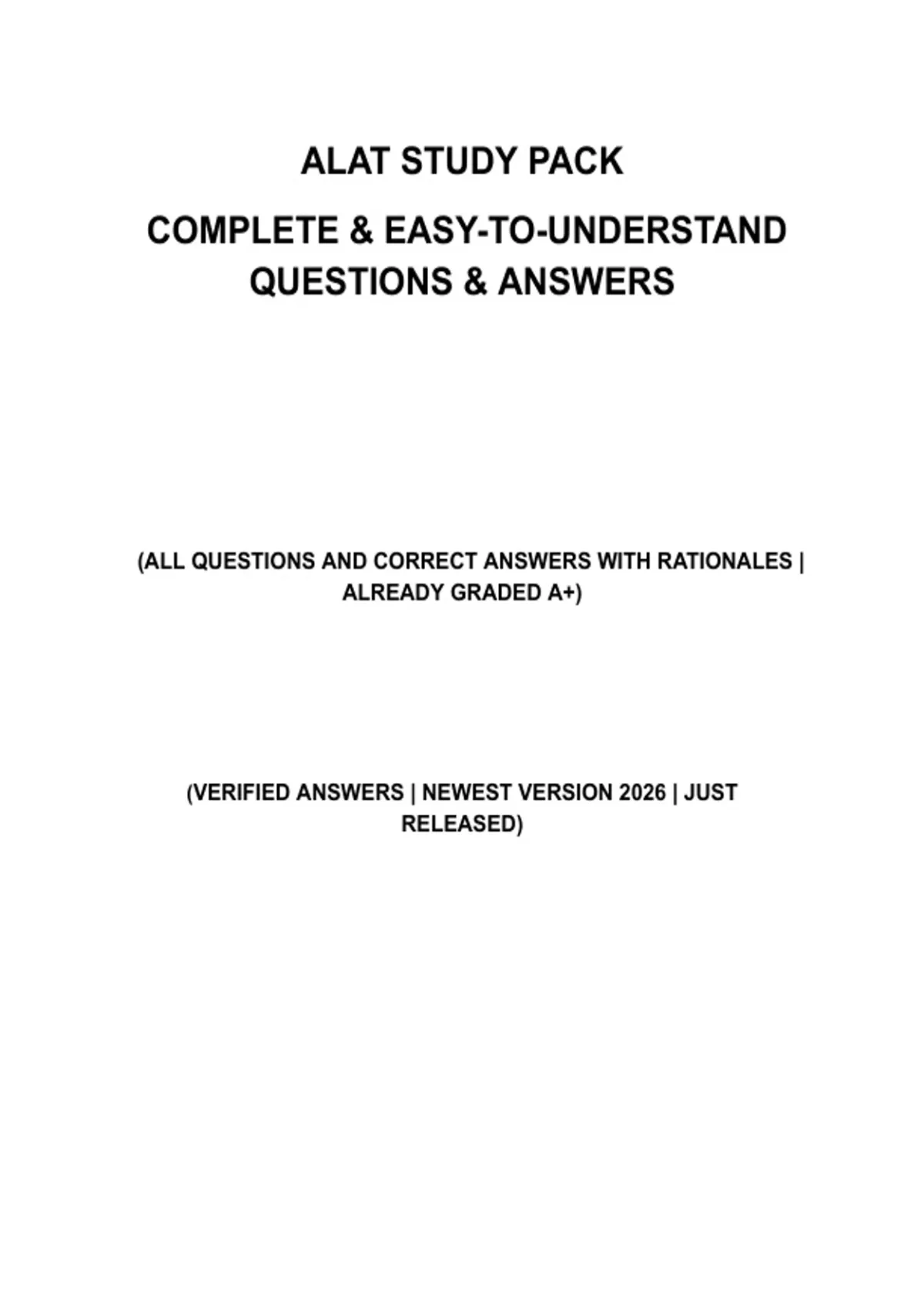 ALAT Certification Study Guide 2026 – Exam-Ready Questions & Answers ...