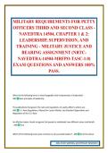MILITARY REQUIREMENTS FOR PETTY OFFICERS THIRD AND SECOND CLASS - NAVEDTRA 14504&comma; CHAPTER 1 & 2&colon; LEADERSHIP&comma; SUPERVISION&comma; AND TRAINING - MILITARY JUSTICE AND BEARING ASSIGNMENT &lpar;NRTC- NAVEDTRA-14504-MRFPO-TASC-1&period;0&rpar; EXAM QUESTIONS AND ANSWERS 100&percnt; PASS&period;