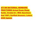 ATI RN MATERNAL NEWBORN  PROCTORED Actual Exam Study  Guide&period; Graded A&plus;&period; With Questions  And 100&percnt; Verified Answers&period; Latest  2026 Update 