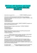CPA Exam with Questions and Correct Answers Latest Updated 2026-2027 GRADED A&plus;&period;