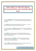 NIMS CORE CNC MILLING SKILLS&period; EXAM QUESTIONS AND ANSWERS 100&percnt; PASS&period;