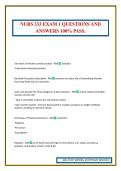 NURS 333 EXAM 1 QUESTIONS AND ANSWERS 100&percnt; PASS&period;