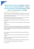 BIOL251 Human Anatomy & Physiology I with Lab Module 9 Exam Actual Exam 2026&sol;2027 &ndash; Complete Exam-Style Questions with Detailed Rationales &vert; 100&percnt; Verified &ndash; Pass Guaranteed &ndash; A&plus; Graded