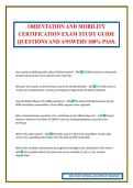 ORIENTATION AND MOBILITY CERTIFICATION EXAM STUDY GUIDE QUESTIONS AND ANSWERS 100&percnt; PASS&period;