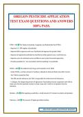 OREGON PESTICIDE APPLICATION TEST EXAM QUESTIONS AND ANSWERS 100&percnt; PASS