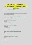 TFM 364A final Exam UPDATED  ACTUAL QUESTIONS AND CORRECT  ANSWERS