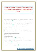 PATIENT CARE AND EDUCATION &lpar;SAIA&rpar; EXAM QUESTIONS AND ANSWERS 100&percnt; PASS&period;