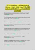 TFM 364A &lpar;History of Film Classics&rpar;  Midterm 1 Study Guide Exam UPDATED  ACTUAL QUESTIONS AND CORRECT  ANSWERS
