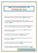 PBHL EXAM QUESTIONS AND ANSWERS 100&percnt; PASS&period;