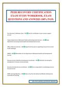 PEER RECOVERY CERTIFICATION EXAM STUDY WORKBOOK&period; EXAM QUESTIONS AND ANSWERS 100&percnt; PASS&period;