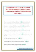 COMPREHENSIVE GUIDE TO PEER RECOVERY CERTIFICATION EXAM CONTENT QUESTIONS AND ANSWERS 100&percnt; PASS&period;