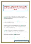 PGA GOLF MANAGEMENT 3&period;0 LEVEL 3 EXAM QUESTIONS AND ANSWERS 100&percnt; PASS