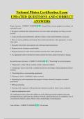 National Pilates Certification Exam  UPDATED QUESTIONS AND CORRECT  ANSWERS
