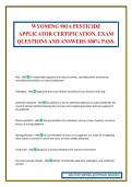 WYOMING 903A PESTICIDE APPLICATOR CERTIFICATION&period; EXAM QUESTIONS AND ANSWERS 100&percnt; PASS&period;