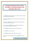WYOMING RIGHTS-OF-WAY PEST CONTROL&period; EXAM QUESTIONS AND ANSWERS 100&percnt; PASS&period;